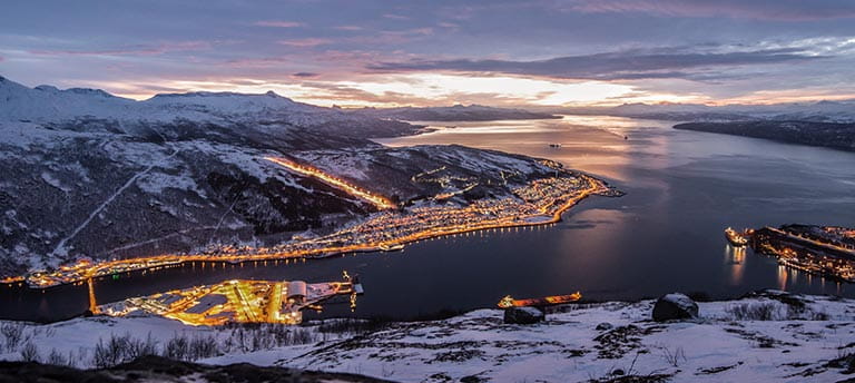 Narvik illuminated, Norway